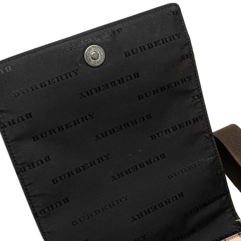 Burberry House Check Canvas Flap Crossbody Brown Canvas Good condition - Box View