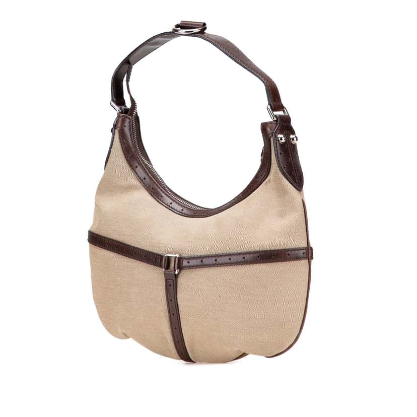 Gucci Web Canvas Reins Hobo Brown Canvas Good condition - Back View