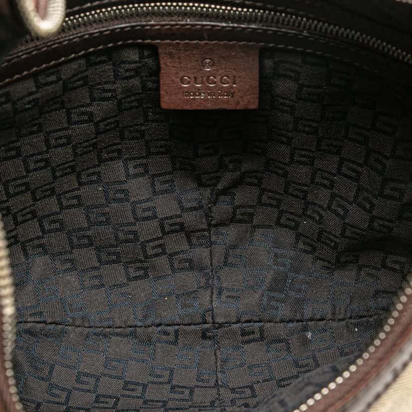 Gucci Web Canvas Reins Hobo Brown Canvas Good condition - Model View
