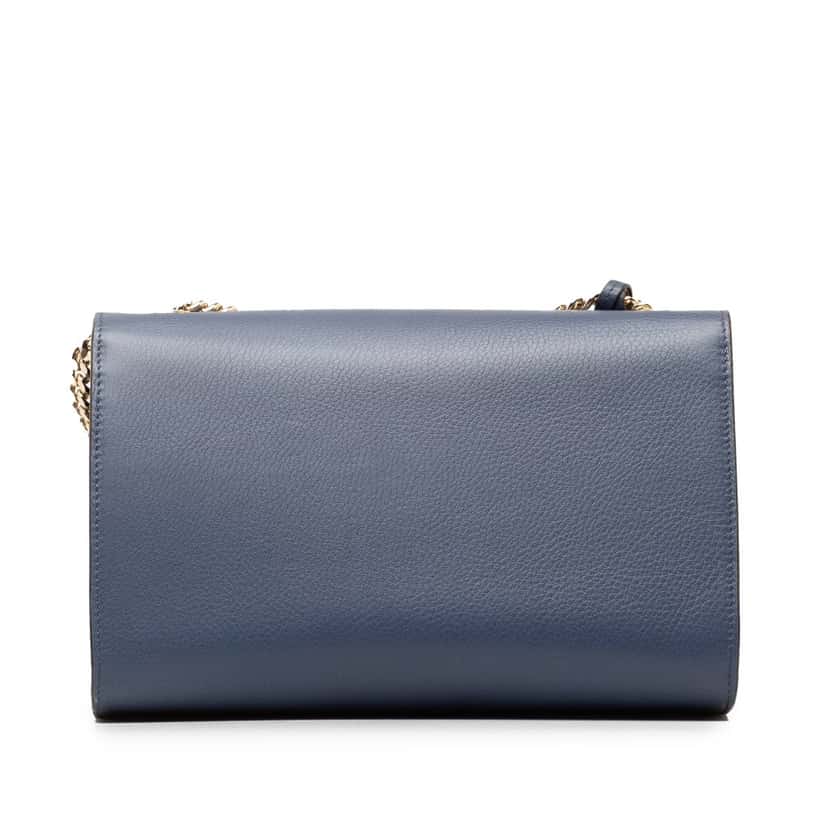 Gucci Medium Miss Bamboo Leather Crossbody Blue Leather Good condition - Inside View