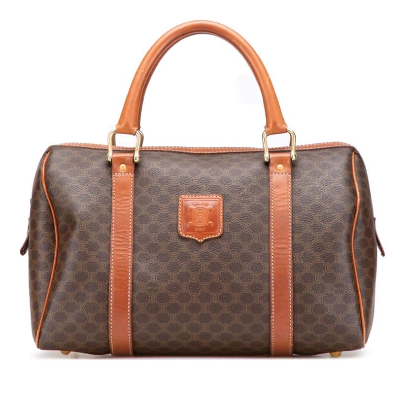 Celine Macadam Coated Canvas Boston Bag Brown Canvas Good condition - Front View