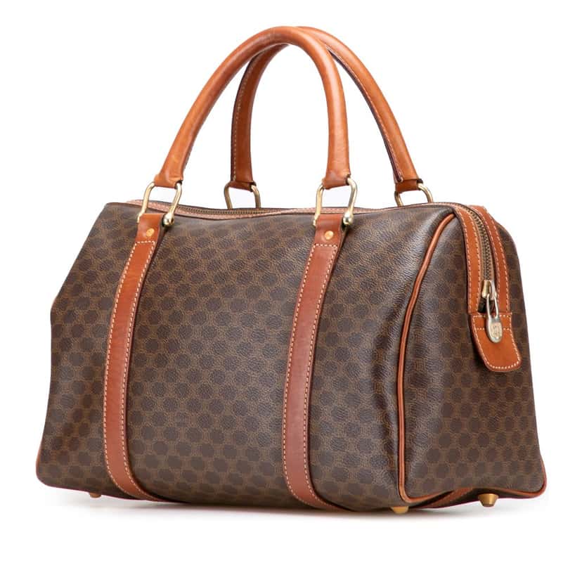 Celine Macadam Coated Canvas Boston Bag Brown Canvas Good condition - Back View