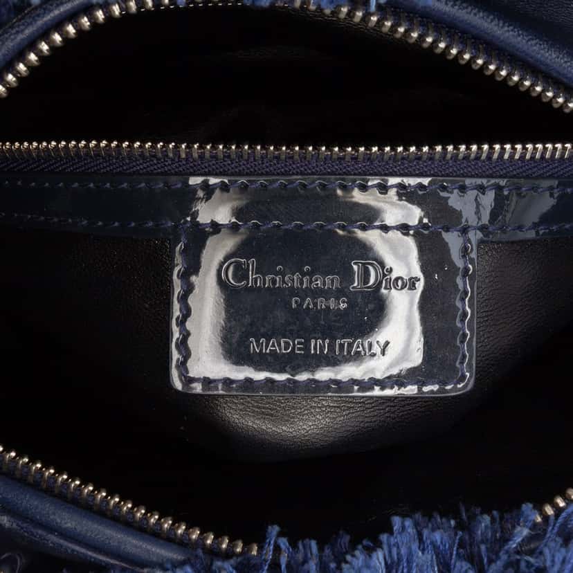 Dior Medium Tweed Lady Dior Blue Tweed Good condition - Box View