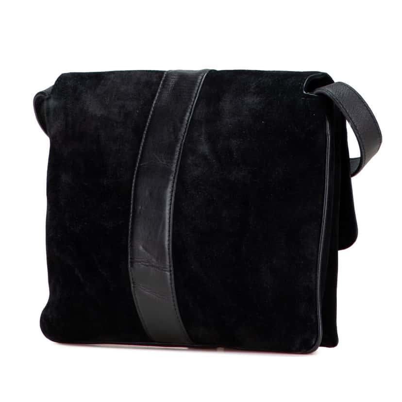 Gucci Medium Suede Arli Crossbody Black Leather Good condition - Back View