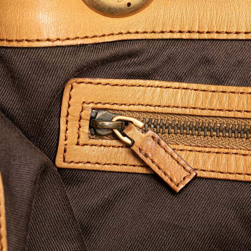 Gucci Suede and GG Canvas Nailhead Drawstring Hobo Brown Leather Good condition - Box View