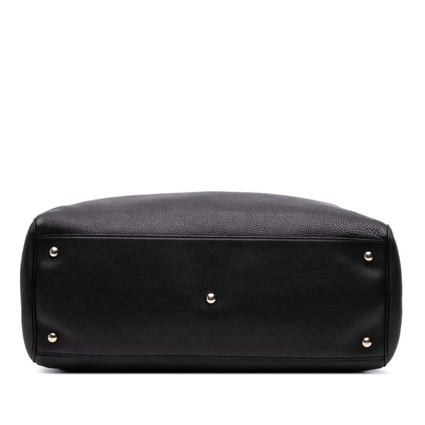 Gucci Large Calfskin Bamboo Shopper Satchel Black Leather Good condition - Inside View