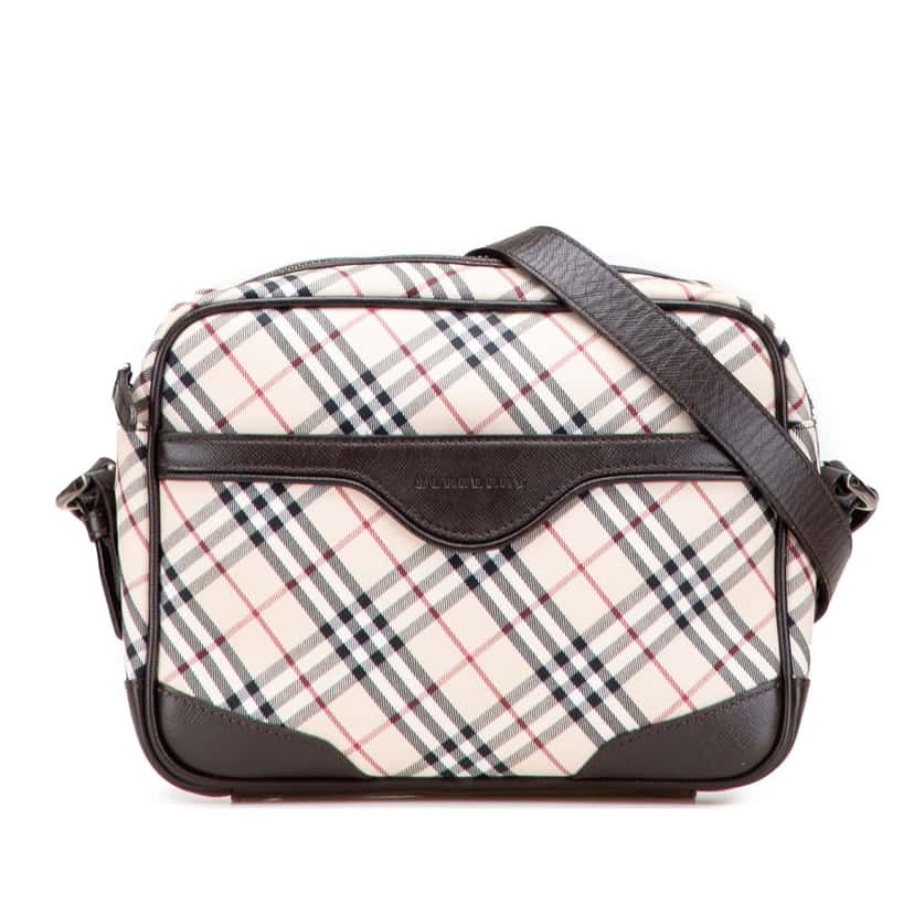Burberry Nova Check Canvas Crossbody Brown Canvas Good condition - Front View