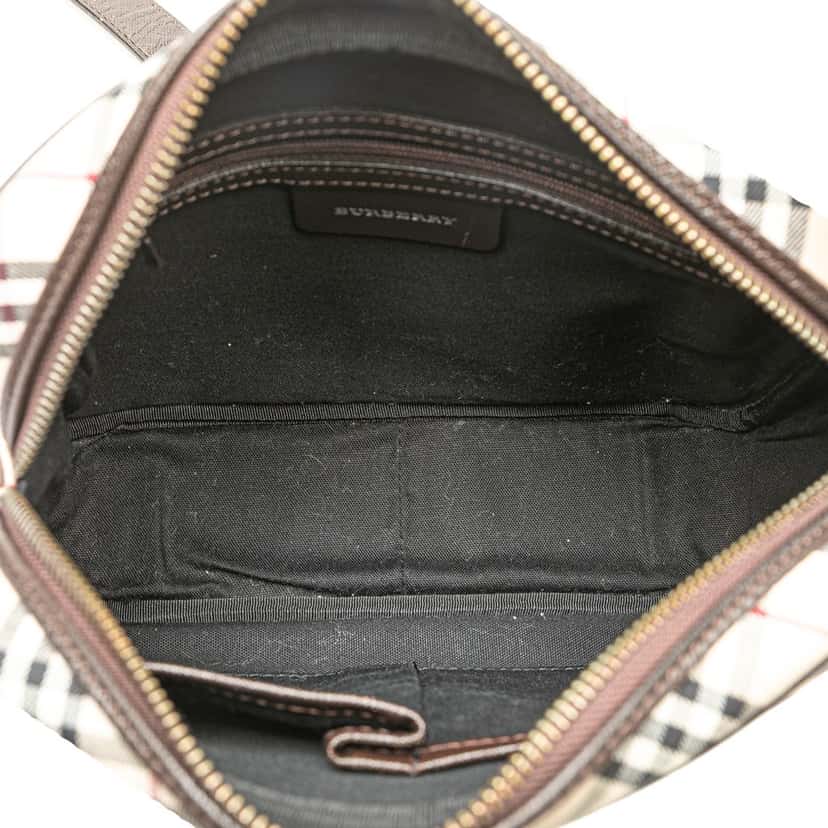 Burberry Nova Check Canvas Crossbody Brown Canvas Good condition - Model View