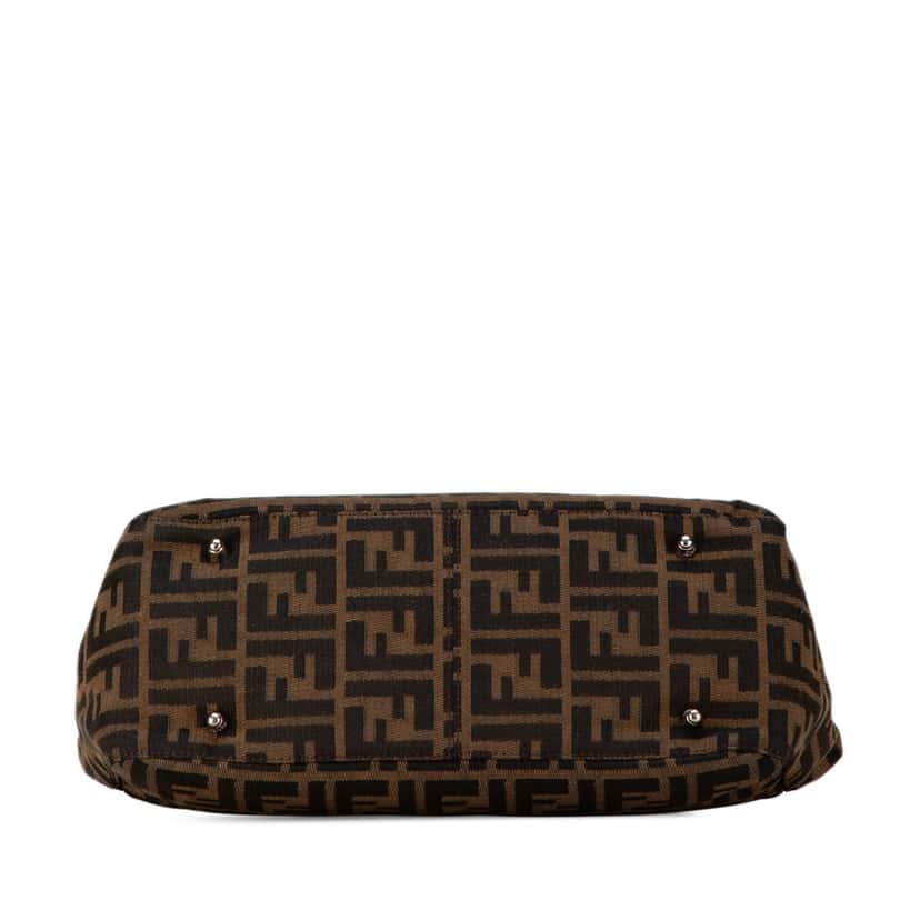 Fendi Small Zucca Canvas Twins Tote Brown Canvas Fair condition - Model View