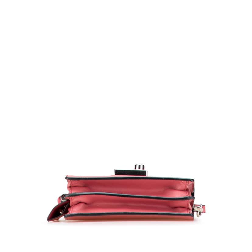 Prada Mini Saffiano Lux Sound Satchel Pink Leather Good condition - Inside View