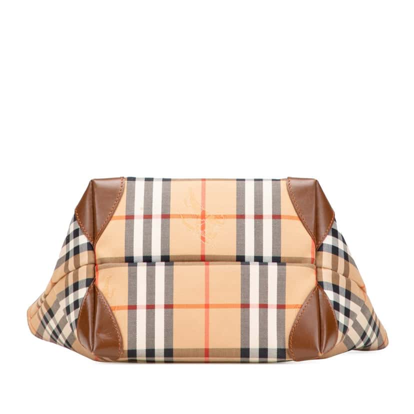 Burberry Haymarket Check Canvas Handbag Brown Canvas Good condition - Inside View