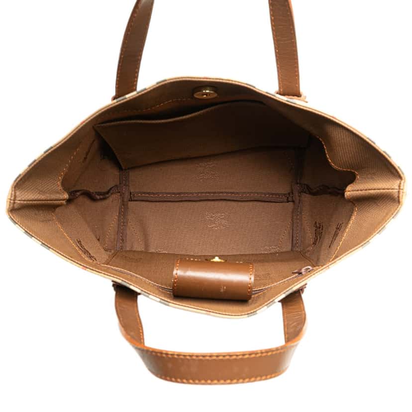 Burberry Haymarket Check Canvas Handbag Brown Canvas Good condition - Model View