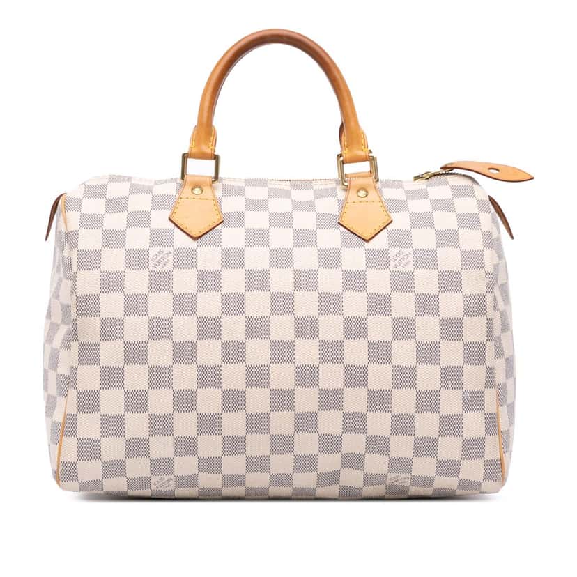 Louis Vuitton Damier Azur Speedy 30 White Canvas Good condition - Front View