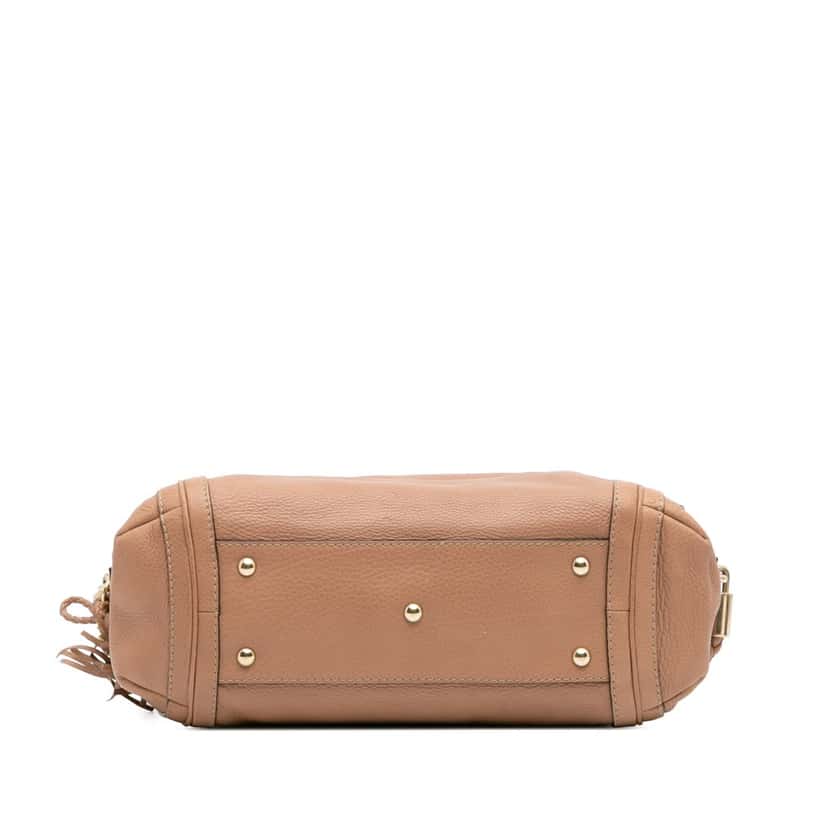 Gucci Medium Pebbled Calfskin Bella Shoulder Bag Brown Leather Good condition - Inside View