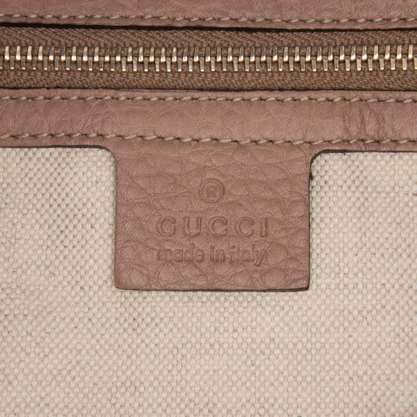 Gucci Medium Pebbled Calfskin Bella Shoulder Bag Brown Leather Good condition - Box View