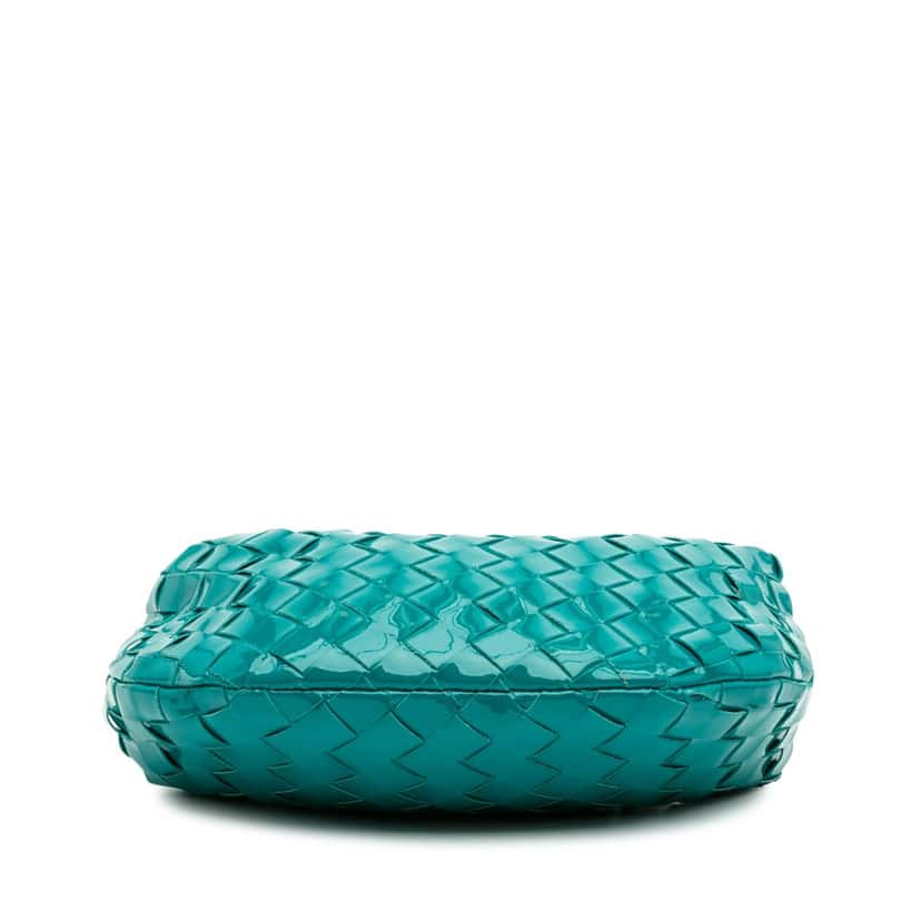 Bottega Veneta Mini Patent Intrecciato Jodie Blue Leather Good condition - Inside View
