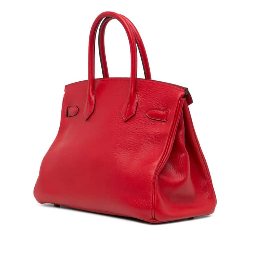 Hermès Epsom Birkin Retourne 30 Red Leather Good condition - Back View