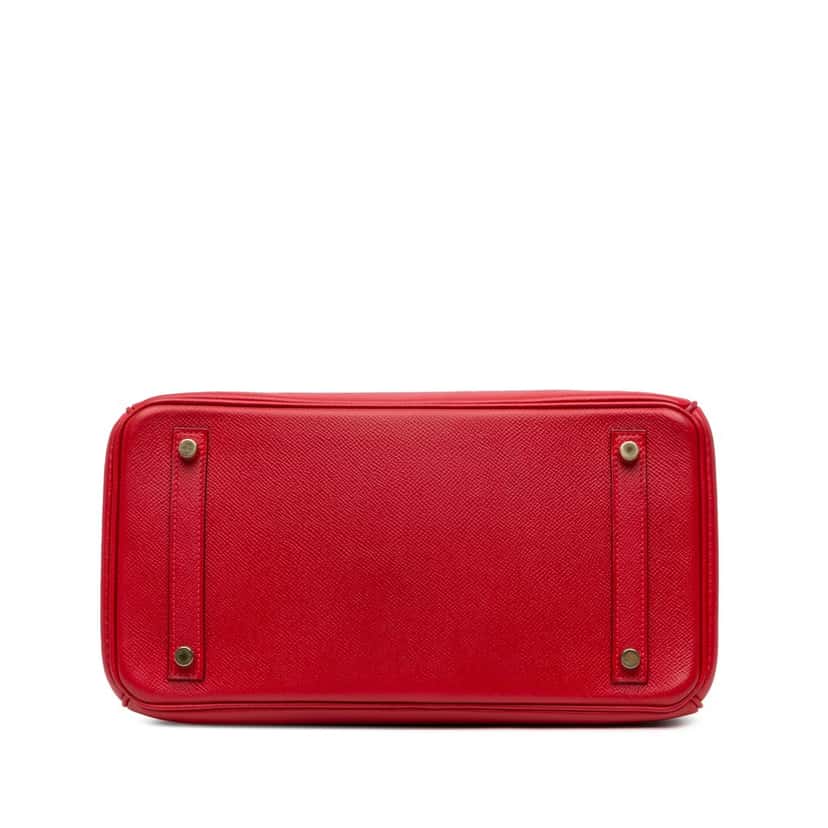 Hermès Epsom Birkin Retourne 30 Red Leather Good condition - Inside View