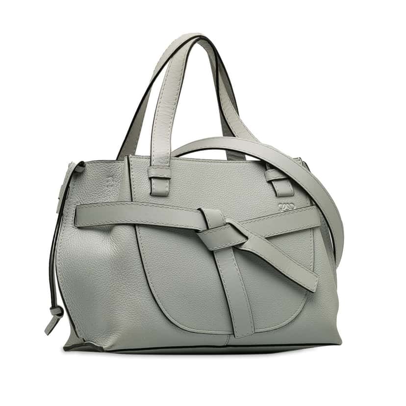 Loewe Mini Gate Top Handle Satchel Grey Leather Good condition - Back View