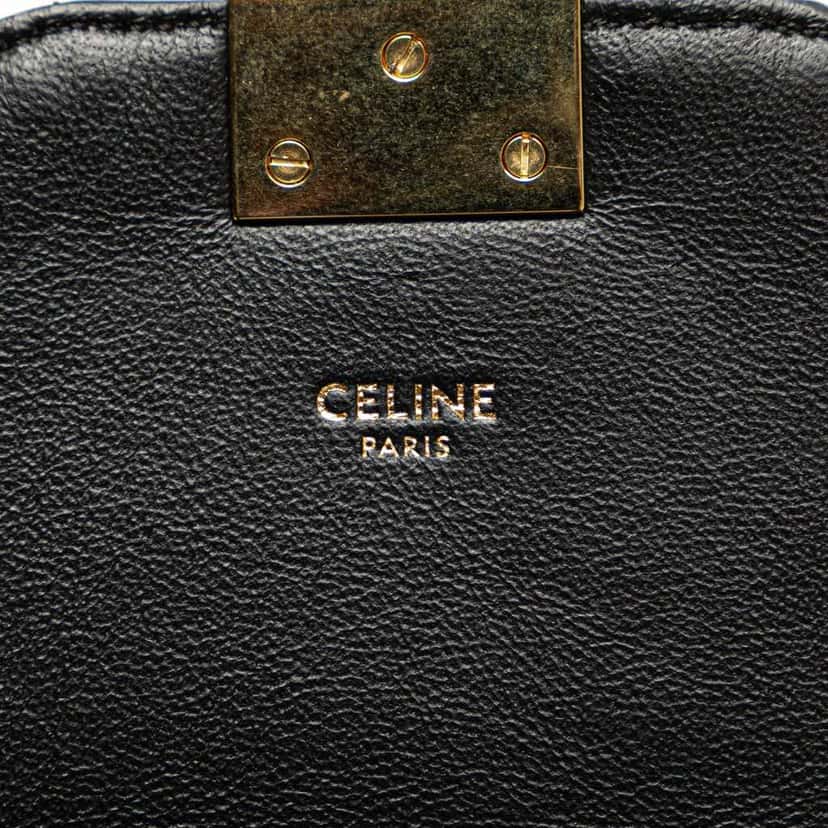 Celine Medium Quilted Calfskin C Crossbody Black Leather Good condition - Box View