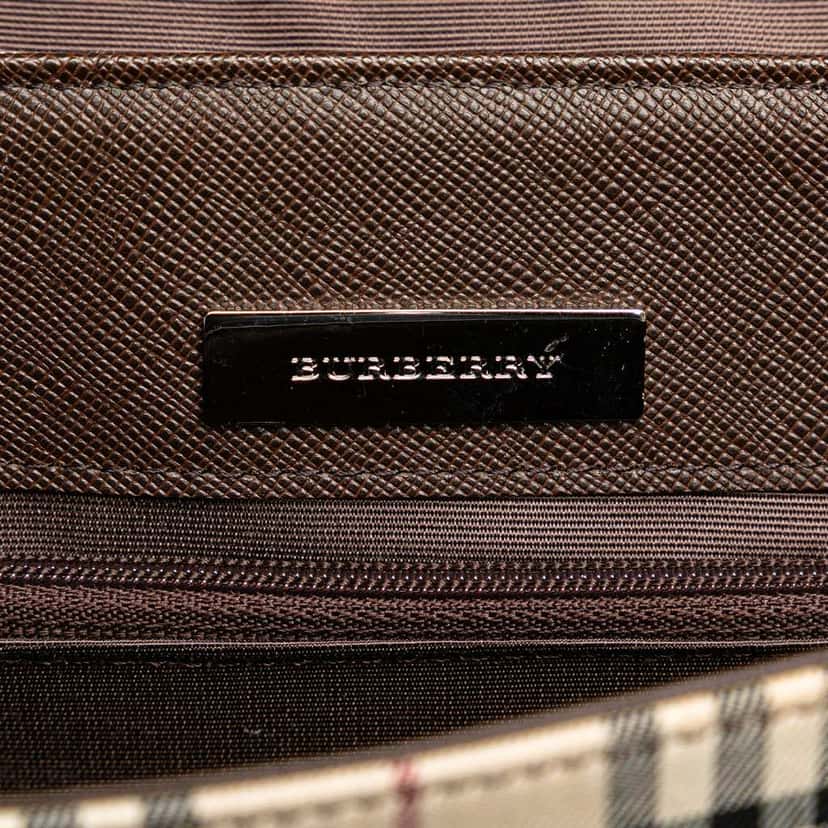 Burberry House Check Canvas Shoulder Bag Brown Canvas Good condition - Box View