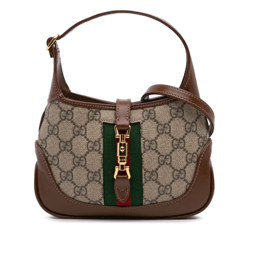 Gucci Mini GG Supreme Jackie 1961 Crossbody Brown Canvas Good condition - Front View