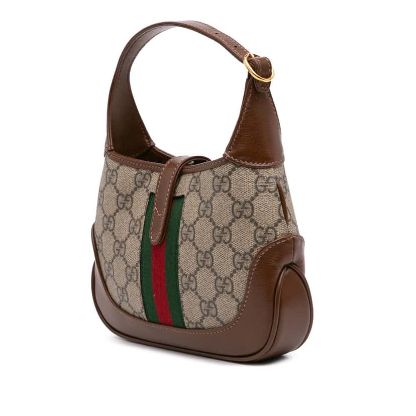 Gucci Mini GG Supreme Jackie 1961 Crossbody Brown Canvas Good condition - Back View
