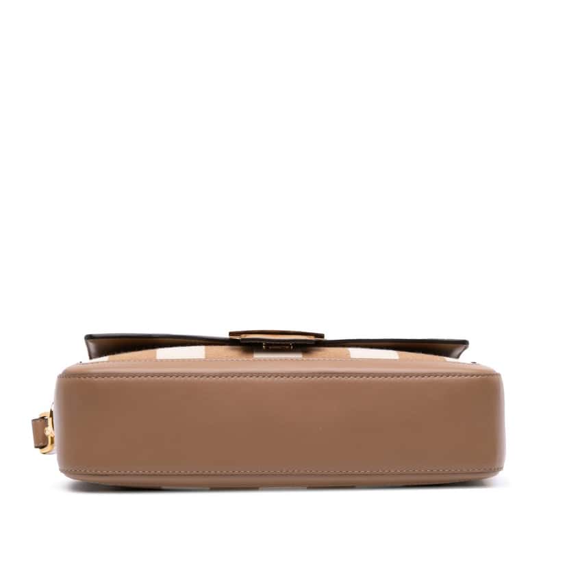 Fendi Pequin Canvas Baguette Satchel Brown Canvas Good condition - Inside View