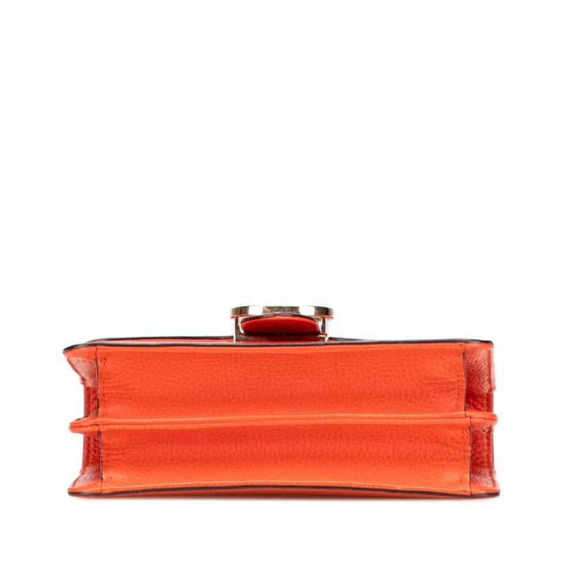 Gucci Small Dollar Calfskin Interlocking G Crossbody Orange Leather Very good condition - Inside View