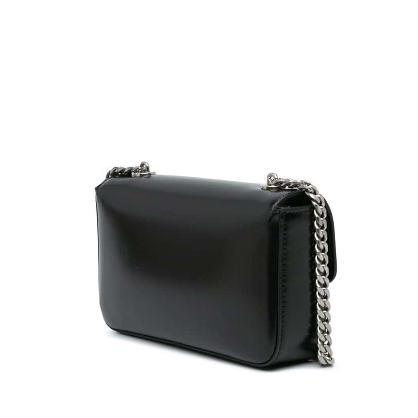 Celine Smooth Calfskin Cuir Triomphe Chain Shoulder Bag Black Leather Good condition - Back View