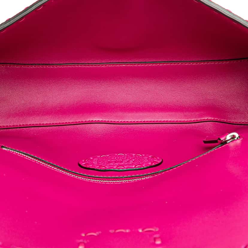 Fendi Leather Selleria Baguette Satchel Pink Leather Good condition - Model View