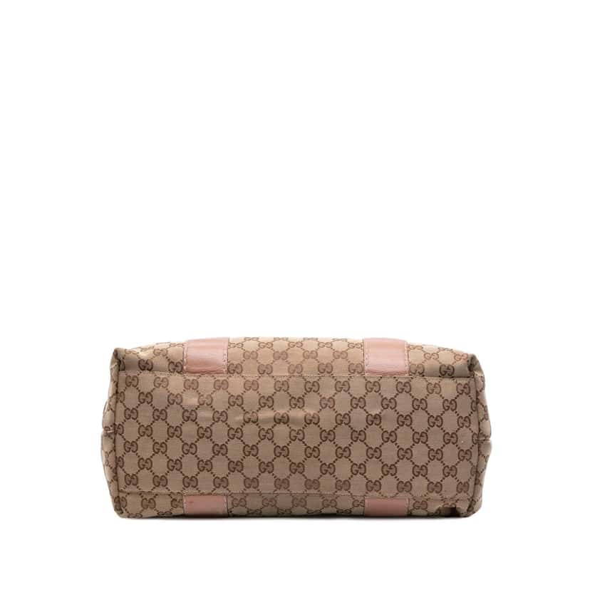 Gucci Medium GG Canvas Bamboo Libeccio Tote Brown Canvas Good condition - Inside View