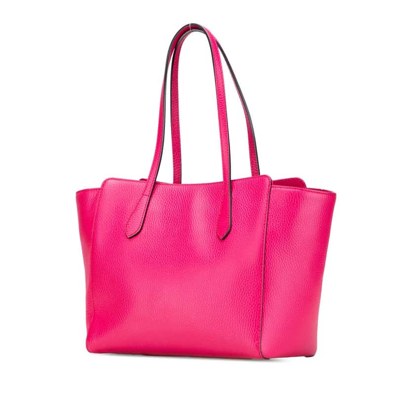 Gucci Medium Dollar Calfskin Swing Tote Pink Leather Good condition - Back View