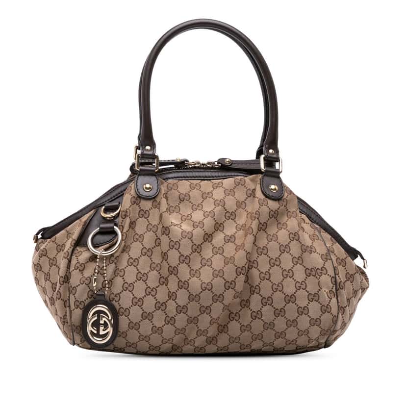 Gucci GG Canvas Sukey Sachel Brown Canvas Good condition - Front View