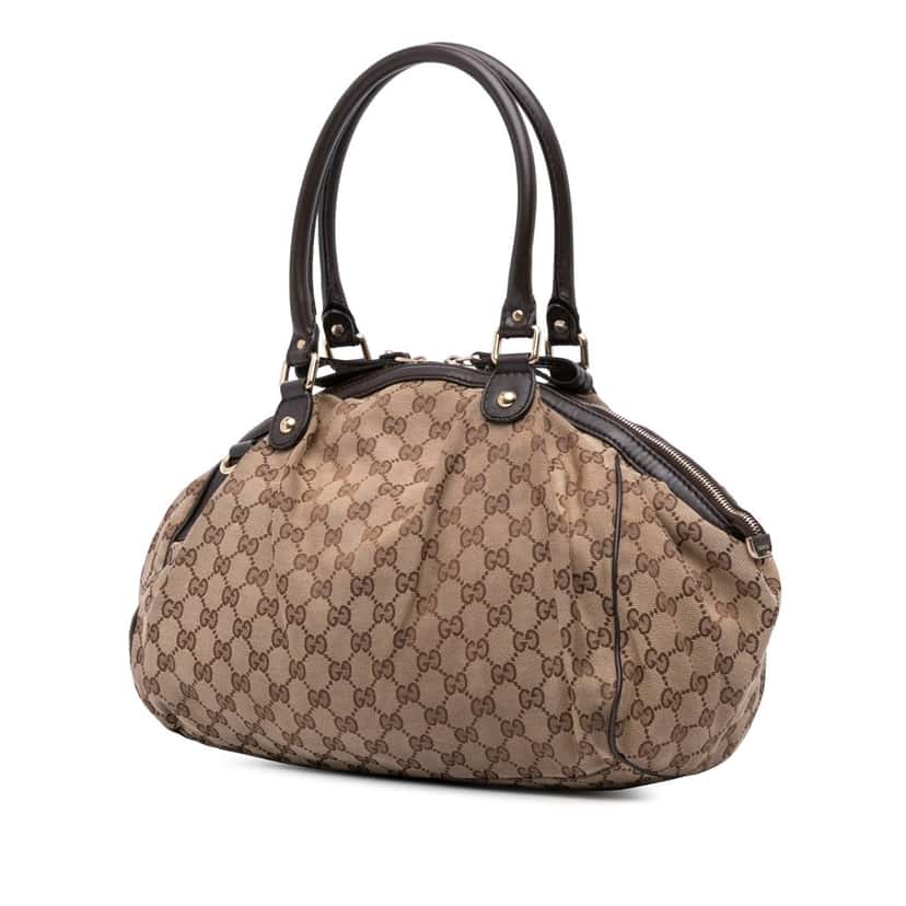 Gucci GG Canvas Sukey Sachel Brown Canvas Good condition - Back View