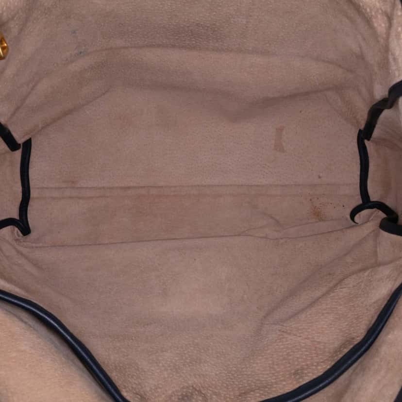 Prada Soft Calf Open Convertible Tote Blue Leather Good condition - Model View