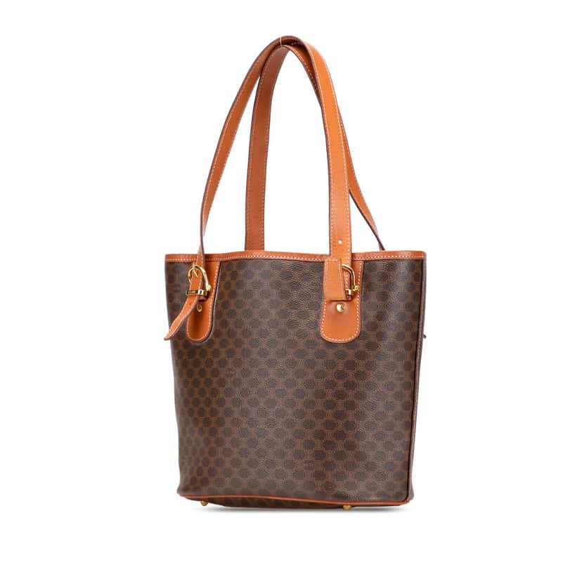 Celine Macadam Coated Canvas Tote Brown Canvas Good condition - Back View