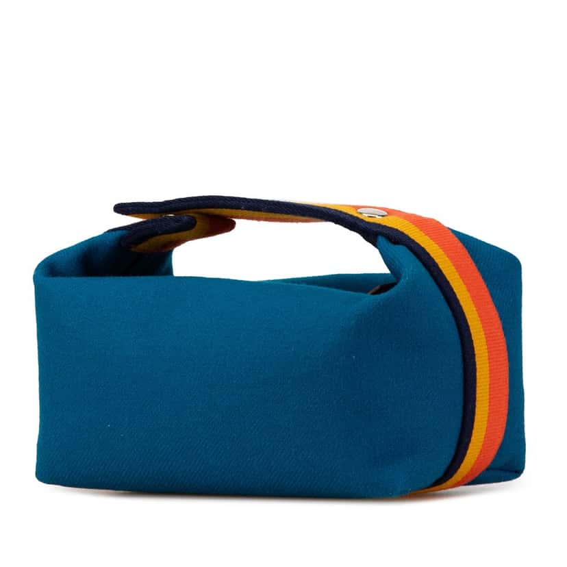 Hermès Small Toile Bride A Brac Blue Canvas Good condition - Back View