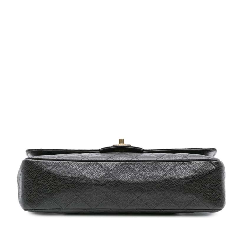 Chanel Medium Classic Caviar Double Flap Black Leather Good condition - Inside View