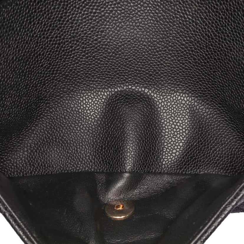 Chanel Medium Classic Caviar Double Flap Black Leather Good condition - Box View