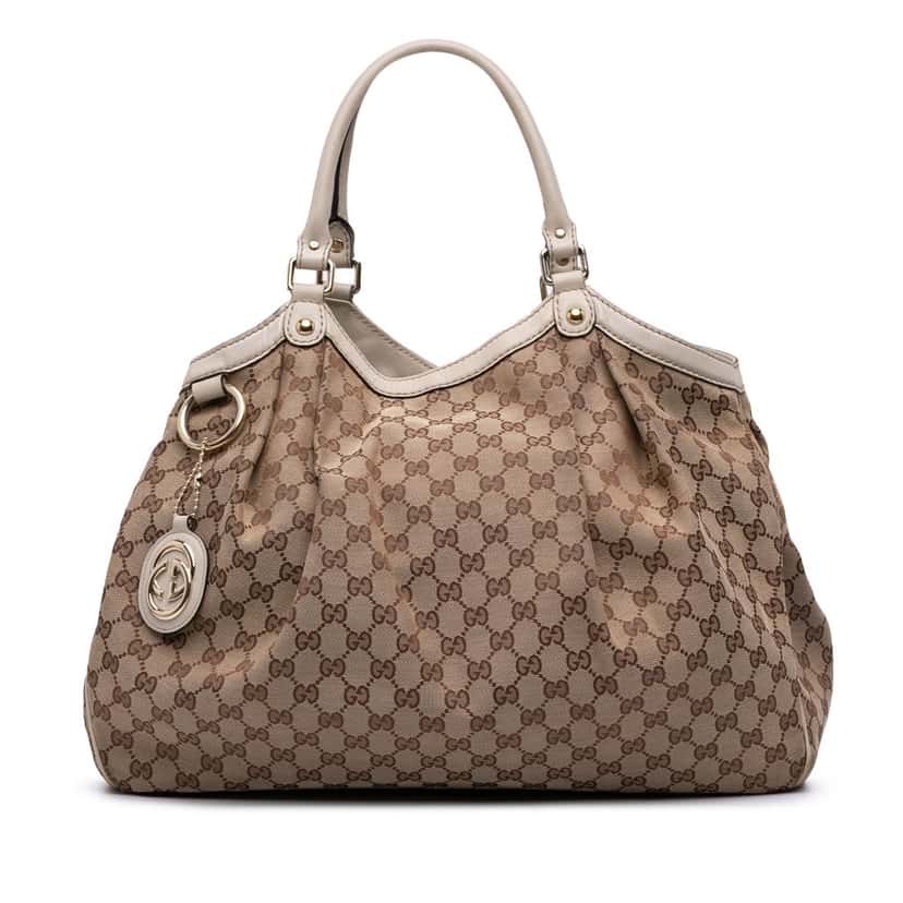 Gucci Large GG Canvas Sukey Tote Brown Canvas Good condition - Front View