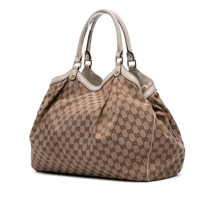 Gucci Large GG Canvas Sukey Tote Brown Canvas Good condition - Back View
