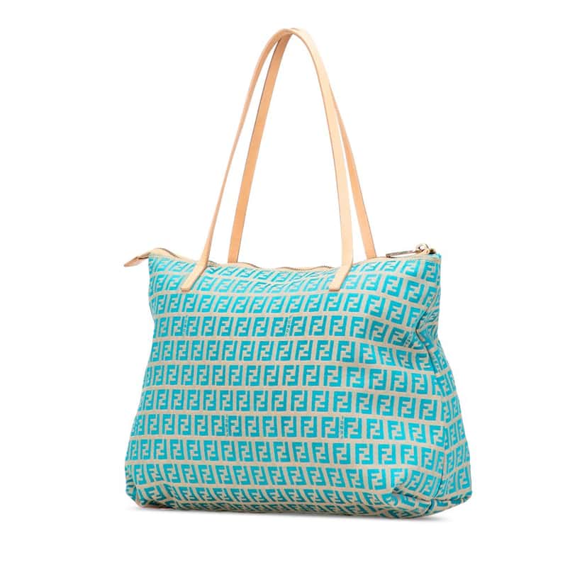 Fendi Small Zucchino Canvas Tote Brown Canvas Good condition - Back View