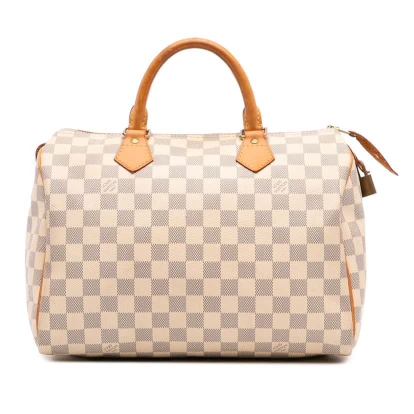 Louis Vuitton Damier Azur Speedy 30 White Canvas Good condition - Front View