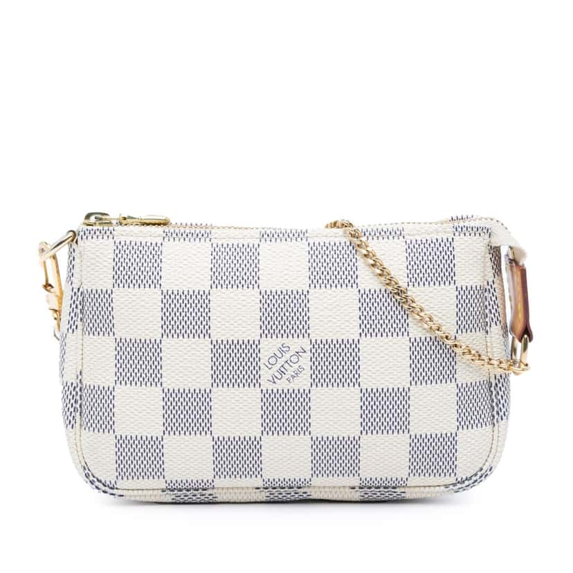 Louis Vuitton Damier Azur Mini Pochette Accessoires White Canvas Good condition - Front View