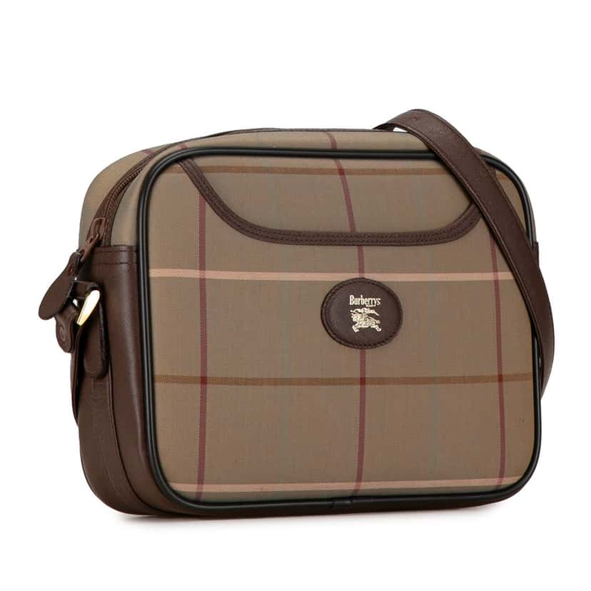 Burberry Vintage Check Canvas Crossbody Brown Canvas Good condition - Back View