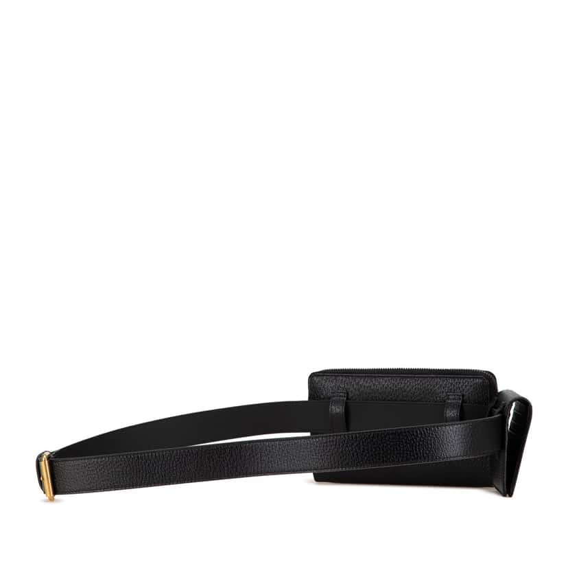 Gucci GG Marmont Leather Double Belt Bag Black Leather Good condition - Back View