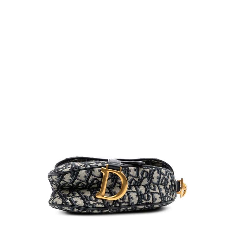 Dior Mini Oblique Canvas Saddle Bag Blue Canvas Good condition - Inside View