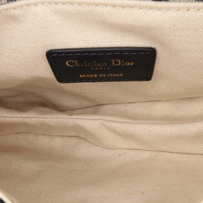 Dior Mini Oblique Canvas Saddle Bag Blue Canvas Good condition - Model View