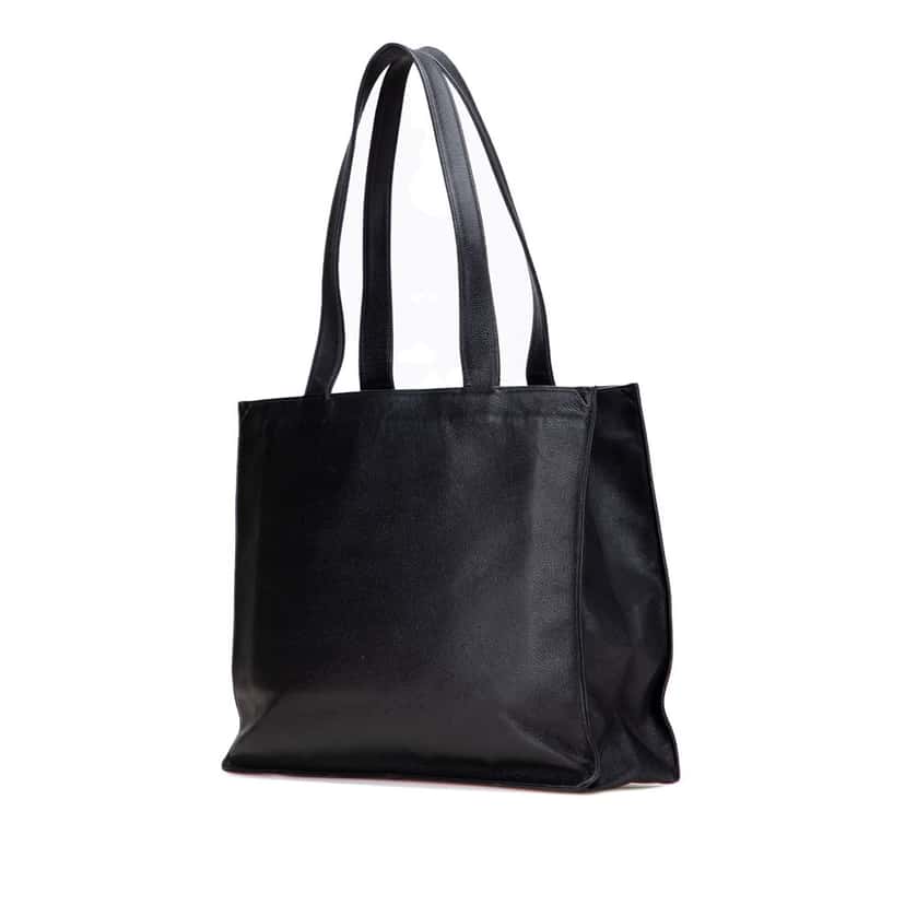 Chanel Caviar CC Tote Bag Black Leather Good condition - Back View